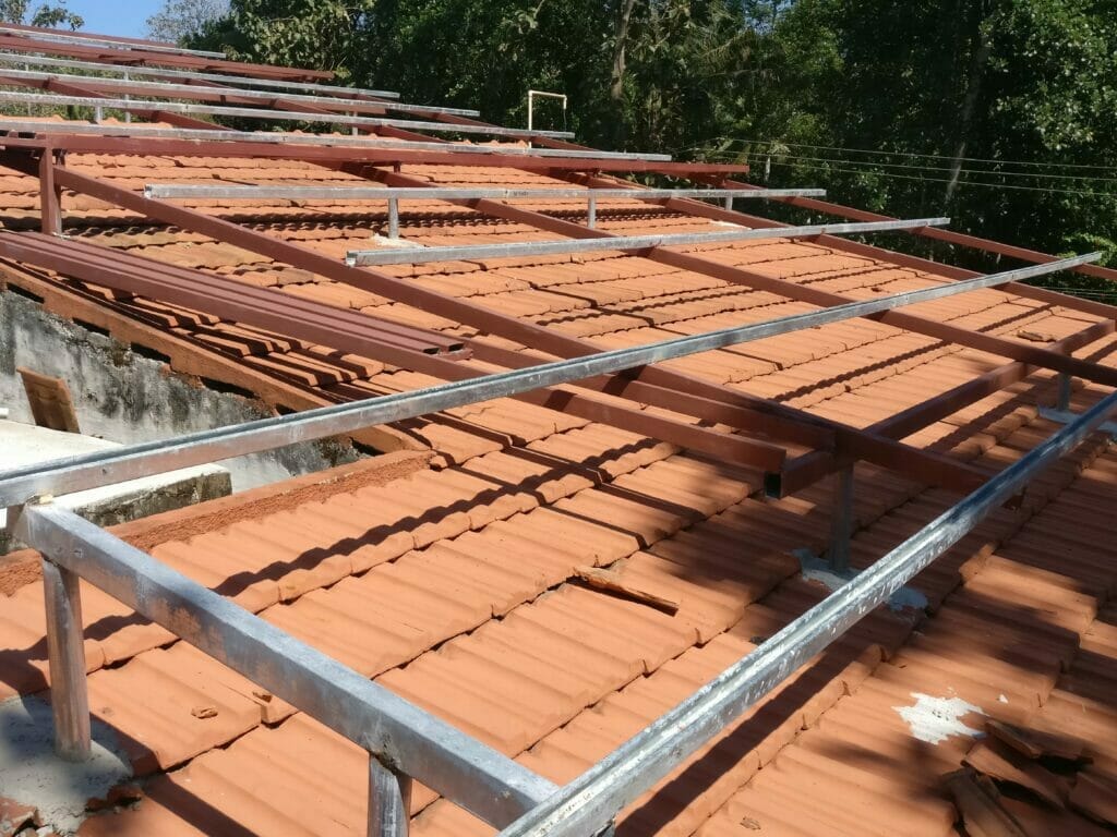Solar Products Portfolio - Panel mounting over tiled roof